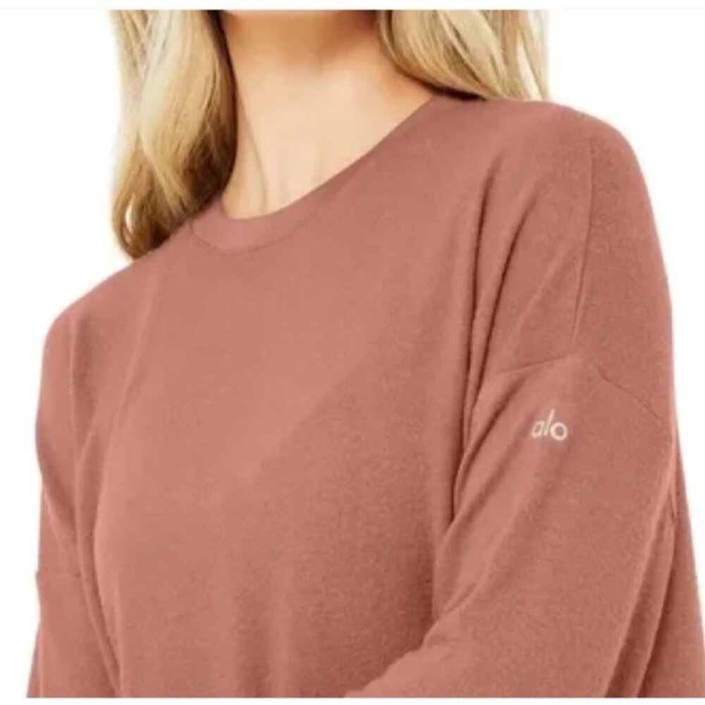 alo Soho Pullover Sweatshirt in Chestnut Brown NWT XS - Picture 2 of 3